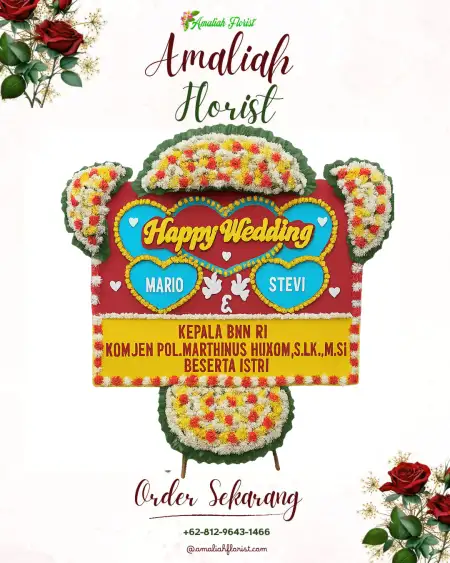 Papan Bunga Pernikahan Beloh
